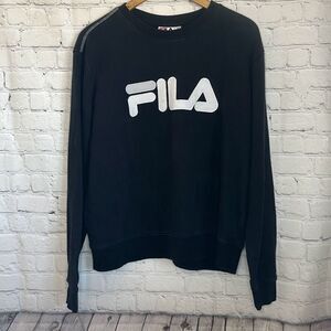 Fila Women's Size XL‎ Black Crewneck Sweater Sweatshirt Long Sleeve